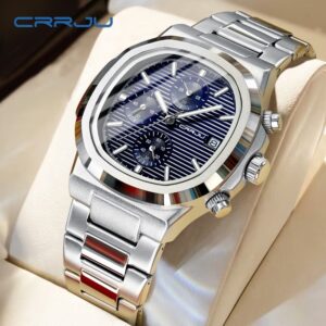 Crrju Relógio Masculino Nova Marca Original Cronógrafo Ponteiro