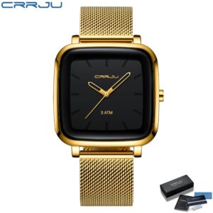 Crrju Relógios Dos Homens De Ouro Luxo Moda Business Casual Sports