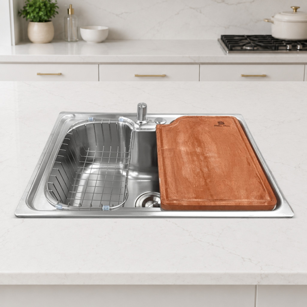 Cuba Gourmet Cozinha Aço Inox 60x42cm Com Tábua De Corte Dispenser e — Cozinha e Utensílios