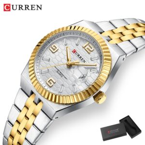 Curren Fashion Gold Tone Relógio Feminino Movimento De Quartzo À