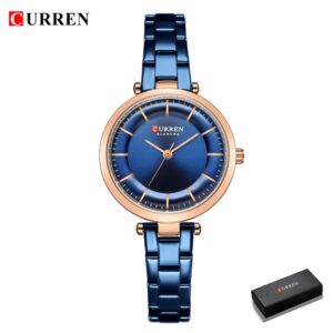 Curren Feminino Relógios Luxo Inoxidável Quartzo 9054