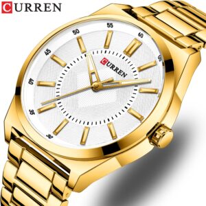 Curren Homem Relógios Moda Aço Inoxidável Quartzo Marca Simples Luxo — Relógios e Óculos