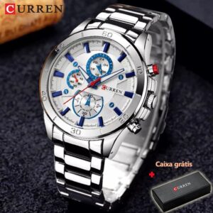 Curren Homens Relógios Moda Completa Aço Inoxidável Top Marca Casual