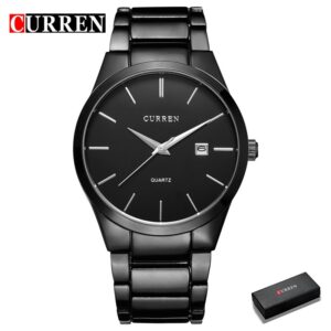 Curren Luxo Clássico Moda Negócios Relógios Masculinos Exibição Data