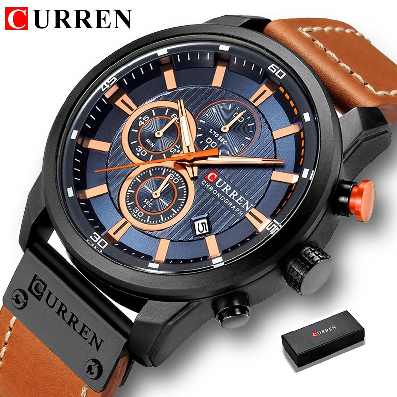 Curren Marca De Luxo Homens Relógios Esportivos Militares Pulseira De