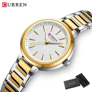 Curren Marca Relógios Femininos Moda Elegante Pulseira De Aço