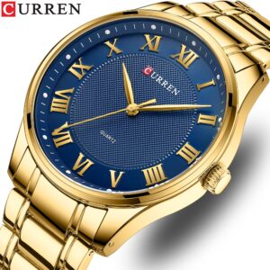 Curren Relógio Casual Clássico Para Homens Quartzo De Aço Inoxidável