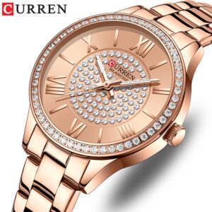 Curren Relógio De Pulso Feminino Quartzo Aço Inoxidável À Prova