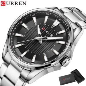 Curren Relógio De Pulso Masculino Esportivo Casual De Aço Inoxidável