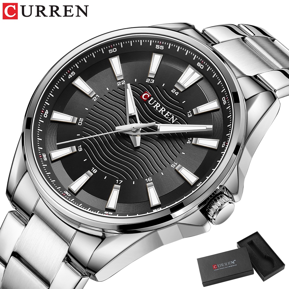Curren Relógio De Pulso Masculino Esportivo Casual De Aço Inoxidável