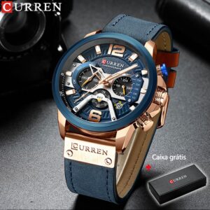Curren Relógio De Pulso Masculino Esportivo Moderno De Luxo Azul
