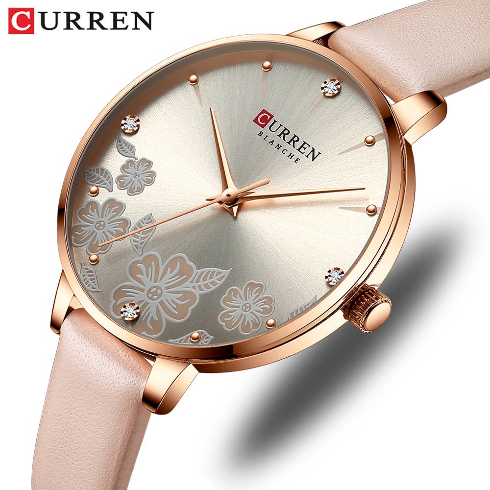 Curren Relógio Feminino Moda Couro Esportivo Casual Quartzo À Prova — Relógios e Óculos