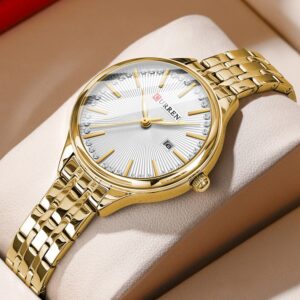 Curren Relógio Feminino Novo Ponteiro Luminoso Moda Simples De Aço