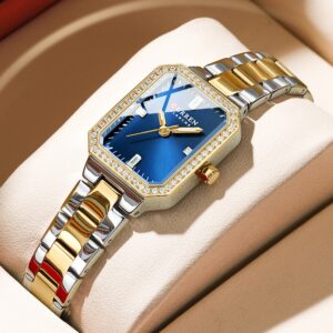 Curren Relógio Feminino Novo Quadrado Design Exclusivo Aço Inoxidável