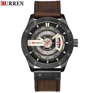 Curren Relógio Masculino Luxuoso De Quartzo Com Pulseira De Couro À