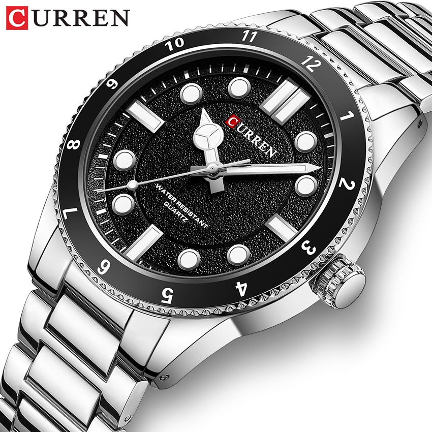 Curren Relógio Masculino Marca Original Aço Inoxidável Luminoso