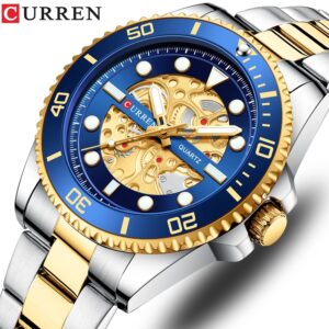 Curren Relógio Original Masculino Moda Casual Negócios Esportes Aço