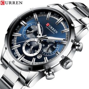 Curren Relógios Masculinos De Luxo Nova Pulseira De Aço Inoxidável
