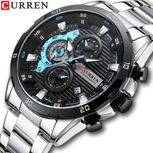 Curren Relógios masculinos Moda de luxo Design exclusivo de mostrador