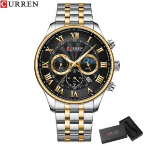 Curren Relógios Masculinos Top Luxuoso Marca Nova Moda Aço Inoxidável