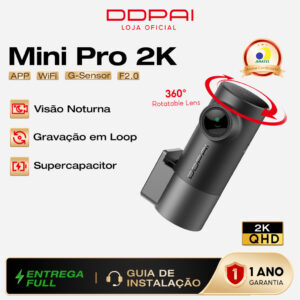 Ddpai Mini Pro Uber Câmera Veicular 2K Ângulo de 140° Dash Cam Wi-Fi
