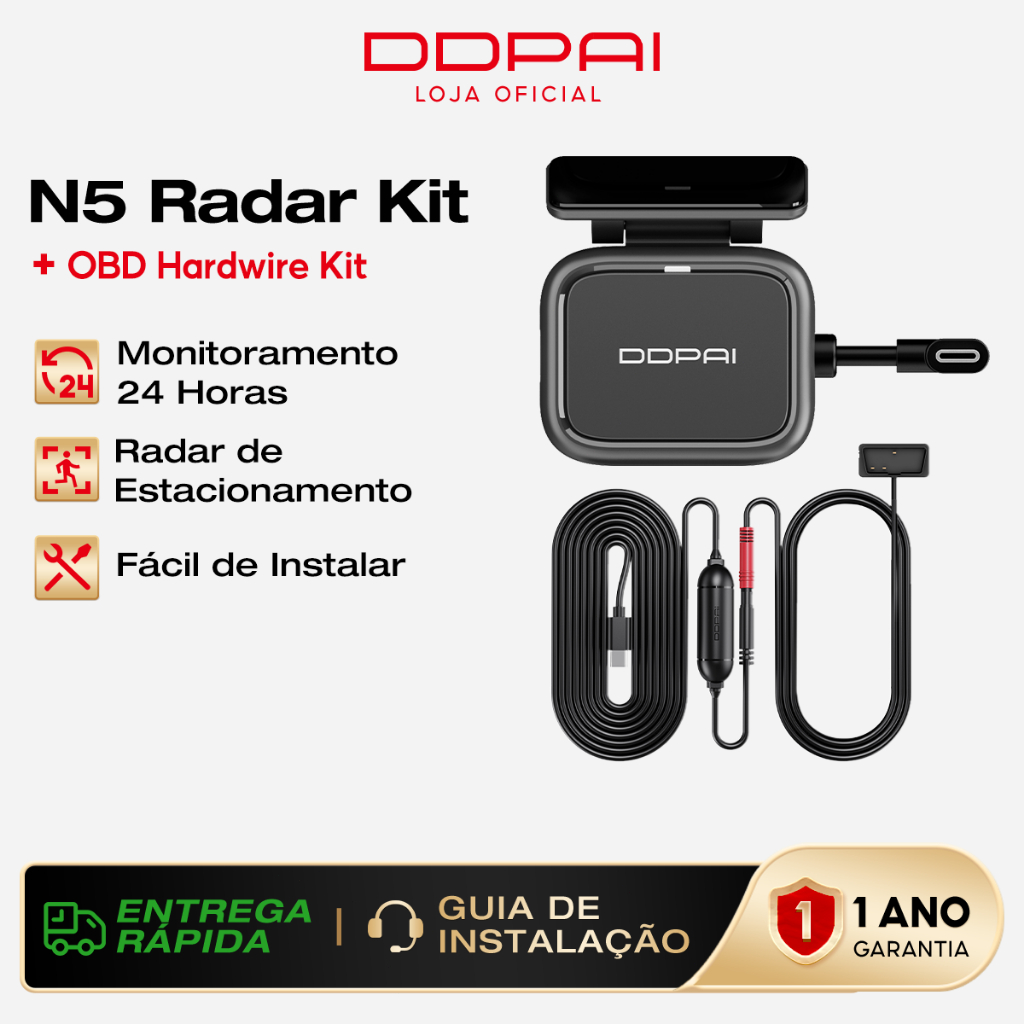Ddpai N5 Dual Módulo de Radar Obd Kit Monitor 24H Estacionamento com — Informática