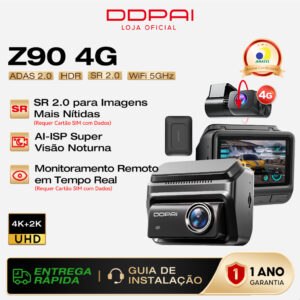 Ddpai Z90 4G Câmera Veicular Monitoramento Remoto 4K+2K Visão Noturna