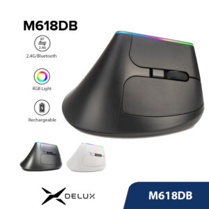 Delux M618DB Botão Silent Mouse Sem Fio BT 4.0 2.4GHz Dongle