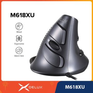 Delux M618XU Mouse Óptico Ergonômico Com Fio 800 1200 2400 3200 4200