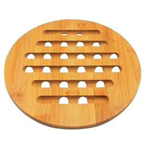 Descanso de Panela Redondo 19cm Bambu Ecológico Marrom Oikos