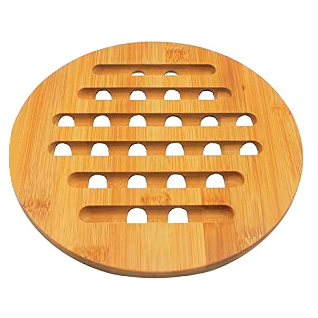 Descanso de Panela Redondo 19cm Bambu Ecológico Marrom Oikos