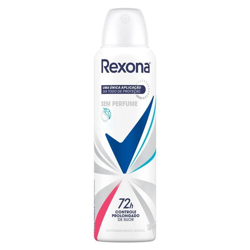 Desodorante Antitranspirante Aerosol Rexona Sem Perfume 72h 150ml