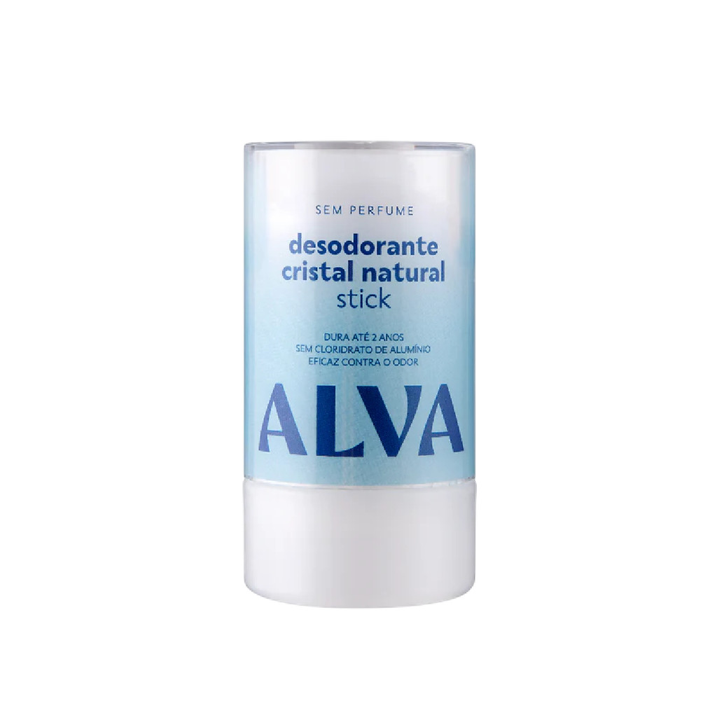 Desodorante Cristal Natural Stick Sem Perfume 120g Alva