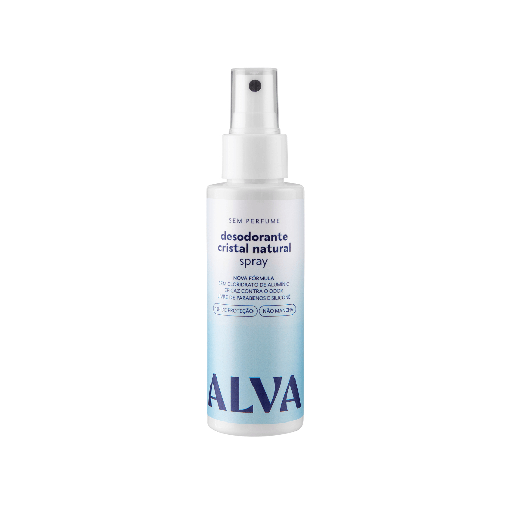 Desodorante Spray Cristal Natural Sem Perfume Alva 120ml
