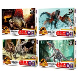 Dinossauro 1x Quebra Cabeça 100 Peças Jurassic World Mimo Toys Jogo