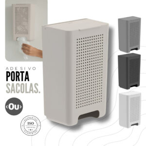Dispenser Porta Sacolas de Parede Ármario Lavanderia Organizador Puxa