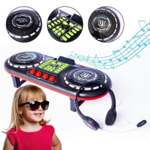 DJ Mixer Infantil Com Fone Brinquedo Mesa Controladora Simulador Luz