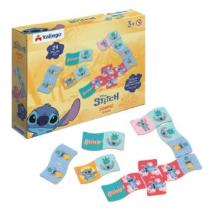 Dominó Stitch Jogo de Mesa Infantil Educativo Brinquedo 28 Peças
