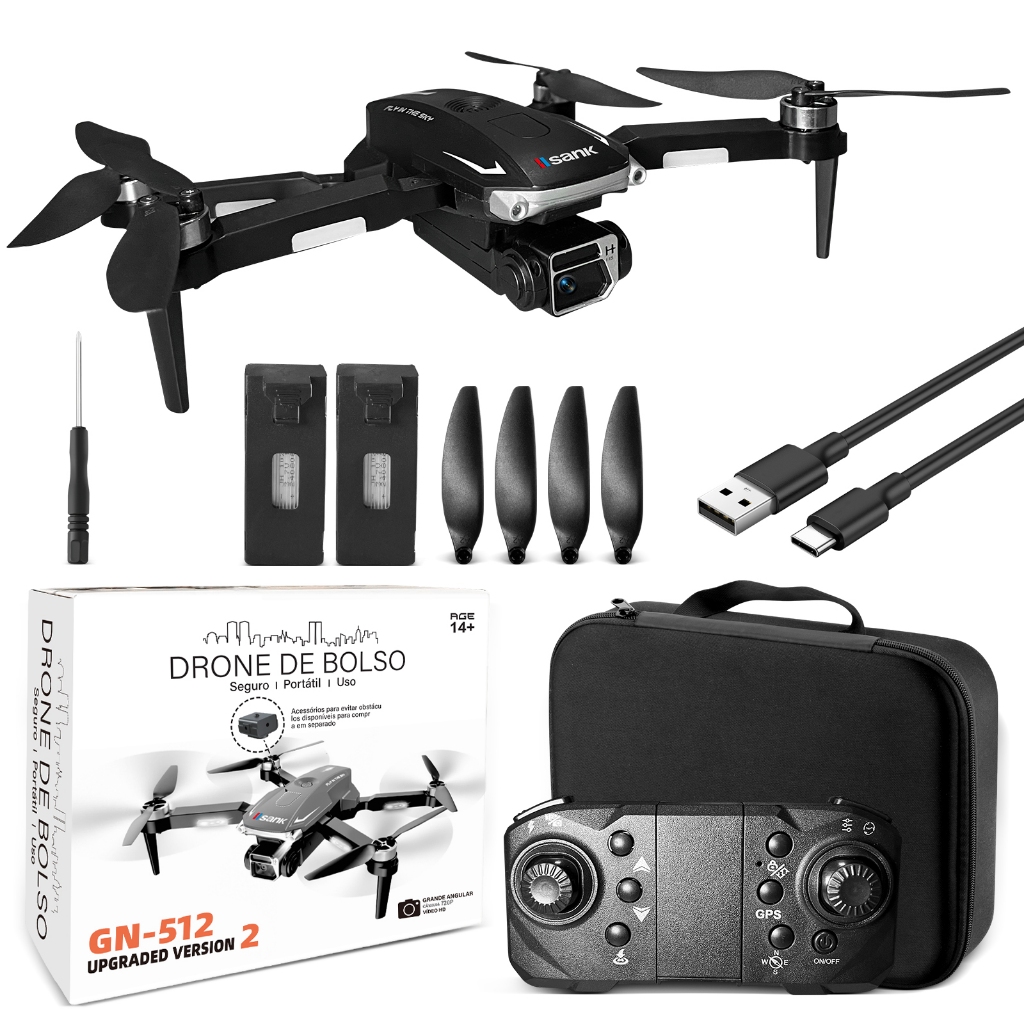 Drone ZD012 com GPS Câmera Alta Definição Maleta de Transporte Inclusa