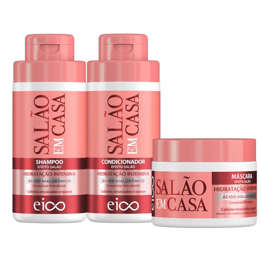 Eico Salão Em Casa Hidratação Intensiva Shampoo Condicionador 450ml — Cabelos