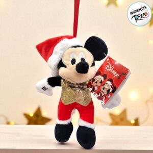 Enfeite para Pendurar Mickey Mouse Dourado de Pelúcia 15cm 1 unidade