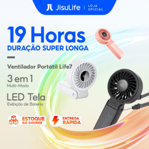 Envio Full Jisulife Ventilador Portátil Silêncios de Mesa Pescoço