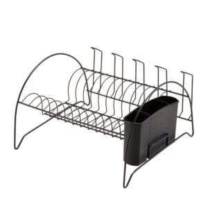 Escorredor de Louça 11 Pratos Porta copos e Talheres Black