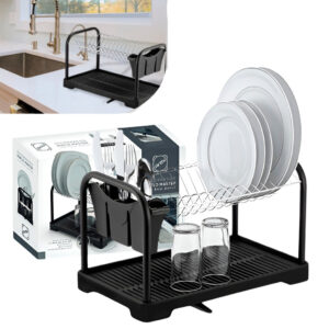 Escorredor De Louça Pratos Talheres Copos Grande Aço Cozinha Duplo