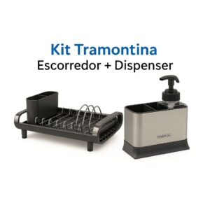 Escorredor de Louça Tramontina Plulare Com Secador Porta Talheres