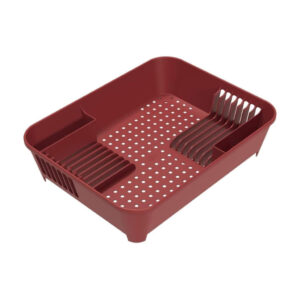 Escorredor de Louças 14 Pratos Coza Basic Vermelho Bold Brinox 10848