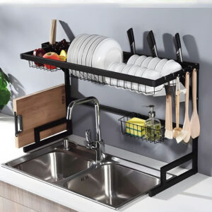 Escorredor de Louças Kitchen Rack Organizador 2 Andares Para Bancada