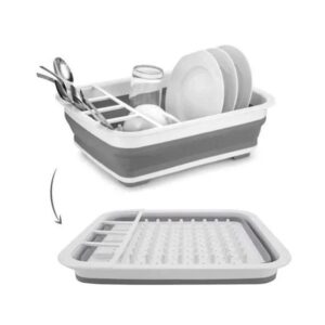 Escorredor De Louças Retrátil Silicone Organizador Pratos Copos