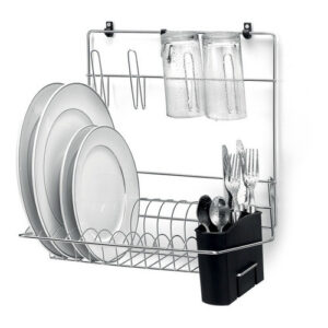 Escorredor De Parede De Inox Para Talheres Copos Pratos Organizador