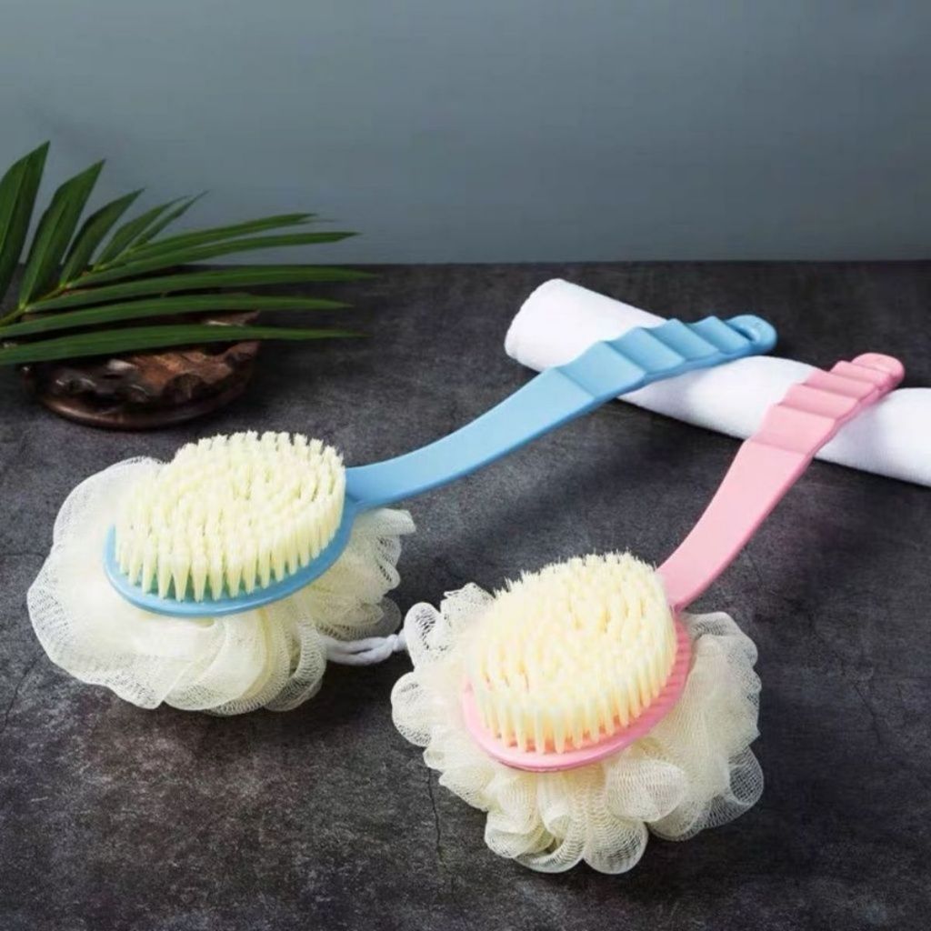 Escova de Banho 2 em 1 Cabo Longo Massageador Esfoliante Corporal
